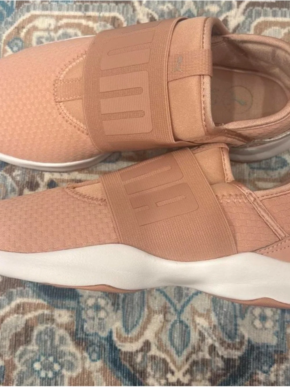Puma Men's Slip-On Sneakers in Blush Pink with White Sole